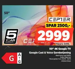 Power CEPTER 50" 4K Google TV CR50EU7002A tilbud