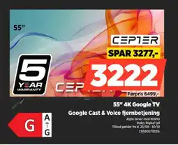 Power CEPTER 55" 4K Google TV CR55EU7002A tilbud