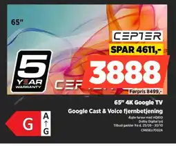 Power CEPTER 65" 4K Google TV CR65EU7002A tilbud