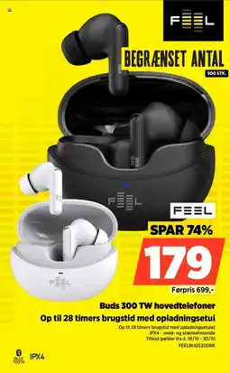 Power FEEL Buds 300 TW hovedtelefoner IPX4 tilbud