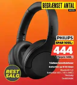 Power PHILIPS Trådløse hovedtelefoner TAH8506BK tilbud
