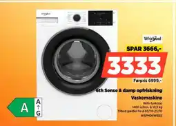 Power Whirlpool 6th Sense & damp opfriskning Vaskemaskine WSPM06WBEE tilbud