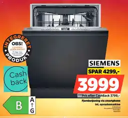 Power SIEMENS Fjernbetjening via smartphone Int. opvaskemaskine SN63EX06VE tilbud