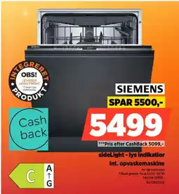 Power SIEMENS sideLight-lys indikatior Int. opvaskemaskine SX73EX01CE tilbud