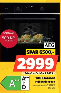 Power AEG WiFi & pyrolyse Indbygningsovn TU5PB40XSB tilbud
