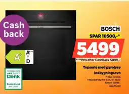 Power BOSCH Topserie med pyrolyse Indbygningsovn HBG7741B1 tilbud