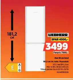 Power LIEBHERR int. køle-/fryseskab KGWE185536 tilbud