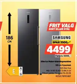 Power SAMSUNG Slim Ice Maker-isterningmaskin fryseskab RZ32C7BFES9EF tilbud