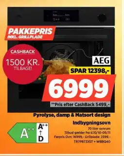 Power AEG Indbygningsovn TR7PB73XST + WBBQ40 tilbud