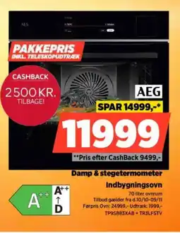 Power AEG Indbygningsovn TP9SB83XAB+ TR3LFSTV tilbud