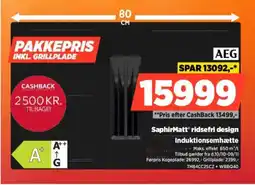 Power AEG Induktionsemhætte TH84CC2SCZ + WBBQ40 tilbud