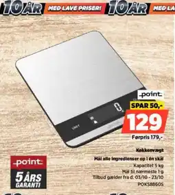 Power Point Køkkenvægt POKS8860S tilbud