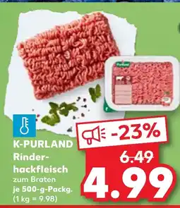 Kaufland DE K-PURLAND Rinder- hackfleisch tilbud