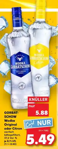 Kaufland DE GORBATSCHOW Wodka Original oder Citron tilbud