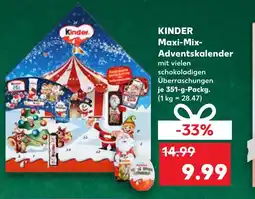 Kaufland DE KINDER Maxi-Mix- Adventskalender tilbud