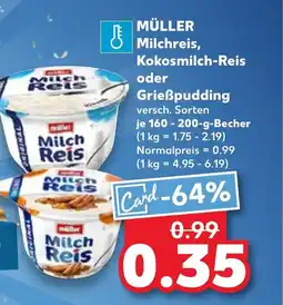 Kaufland DE MÜLLER Milchreis, Kokosmilch-Reis oder Grießpudding tilbud