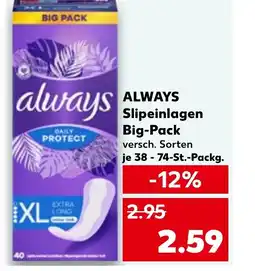 Kaufland DE ALWAYS Slipeinlagen Big-Pack tilbud