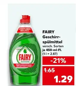 Kaufland DE FAIRY Geschirr- spülmittel tilbud