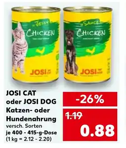 Kaufland DE JOSI Cat oder JOSI Dog Katzen- oder Hundenahrung tilbud