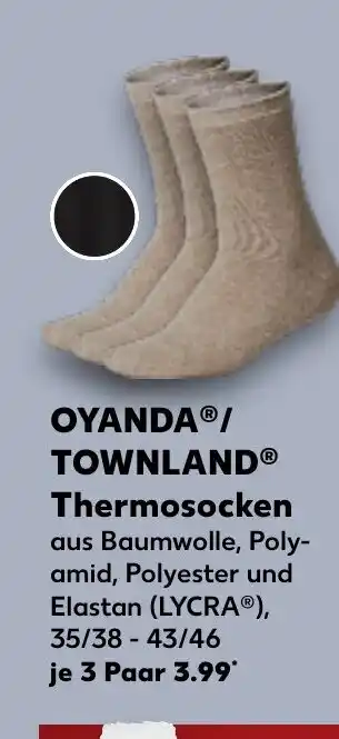 Kaufland DE OYANDAⓇ/ TOWNLAND® Thermosocken tilbud