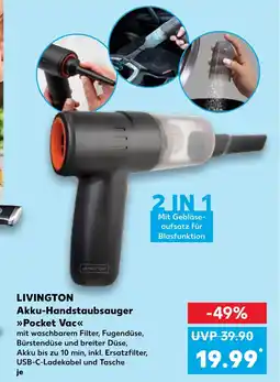 Kaufland DE LIVINGTON Akku-Handstaubsauger Pocket Vac tilbud