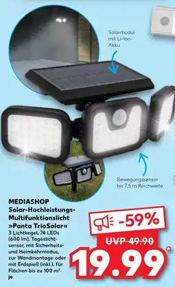 Kaufland DE MEDIASHOP Solar-Hochleistungs- Multifunktionslicht Panta Trio Solar tilbud