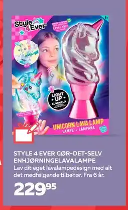 Legekæden STYLE 4 EVER GØR-DET-SELV ENHJØRNINGELAVALAMPE, DKK 229.95 tilbud