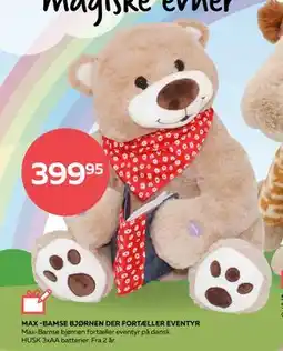 Legekæden MAX -BAMSE BJØRNEN DER FORTÆLLER EVENTYR, DKK 399.95 tilbud