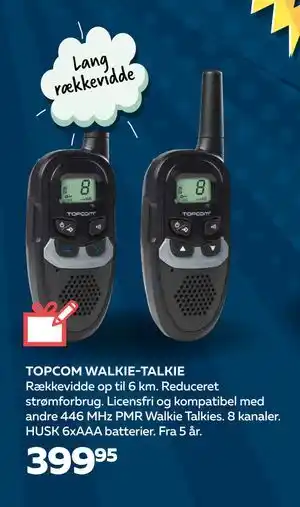 Legekæden TOPCOM WALKIE-TALKIE, DKK 399.95 tilbud
