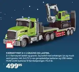 Legekæden FJERNSTYRET 2-I-1 GRAVKO OG LASTBIL, DKK 499.95 tilbud
