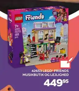 Legekæden 42653 LEGO. FRIENDS MUSIKBUTIK OG LEJLIGHED, DKK 449.95 tilbud