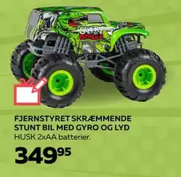 Legekæden FJERNSTYRET SKRÆMMENDE STUNT BIL MED GYRO OG LYD, DKK 349.95 tilbud