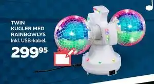 Legekæden TWIN KUGLER MED RAINBOWLYS, DKK 299.95 tilbud