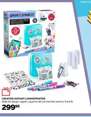 Legekæden CREATOR INSTANT LOMMEPRINTER, DKK 299.95 tilbud