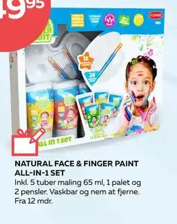 Legekæden NATURAL FACE & FINGER PAINT ALL-IN-1 SET, DKK 249.95 tilbud