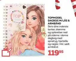 Legekæden TOPMODEL DAGBOG M/LÅS & ARMBÅND, DKK 119.95 tilbud