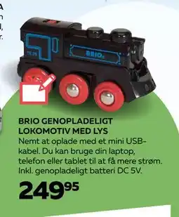 Legekæden BRIO GENOPLADELIGT LOKOMOTIV MED LYS, DKK 249.95 tilbud