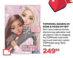 Legekæden TOPMODEL DAGBOG M/ KODE & MUSIK MY BFF, DKK 249.95 tilbud
