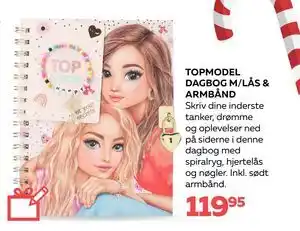 Bog & idé TOPMODEL DAGBOG M/LÅS & ARMBÅND, DKK 119.95 tilbud