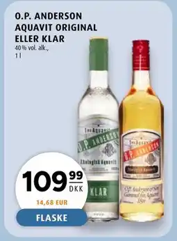 Scandinavian Park O.P. ANDERSON AQUAVIT ORIGINAL ELLER KLAR, DKK 109.99 tilbud