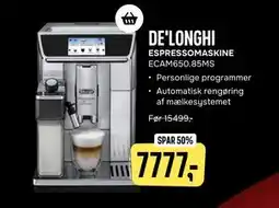 Skousen DE'LONGHI ESPRESSOMASKINE, DKK 7777 tilbud