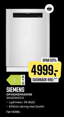 Skousen SIEMENS OPVASKEMASKINE, DKK 4999 tilbud