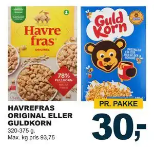 Let-Køb HAVREFRAS ORIGINAL ELLER GULDKORN, DKK 30 tilbud