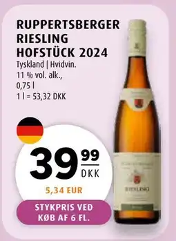Scandinavian Park RUPPERTSBERGER RIESLING HOFSTÜCK 2024, DKK 39.99 tilbud