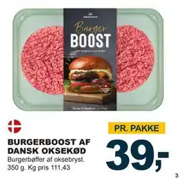 Let-Køb BURGERBOOST AF DANSK OKSEKØD, DKK 39 tilbud