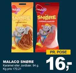 Let-Køb MALACO SNØRE, DKK 16 tilbud