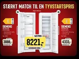 Skousen SIEMENS KØLESKAB + SIEMENS FRYSESKAB, DKK 8221 tilbud