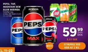 PEPSI, 7UP, MOUNTAIN DEW ELLER MIRINDA, DKK 59.99