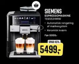 Skousen SIEMENS ESPRESSOMASKINE, DKK 5499 tilbud