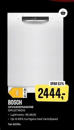 Skousen BOSCH OPVASKEMASKINE SMU2ITW01S, DKK 2444 tilbud
